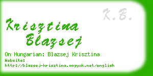 krisztina blazsej business card